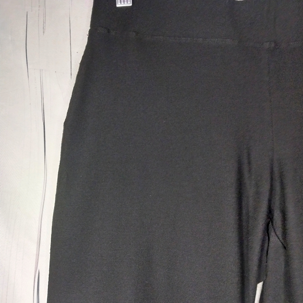 Eileen Fisher Cropped Black Wide-Leg Classic Minimalist Workwear Pants - Picture 10 of 11